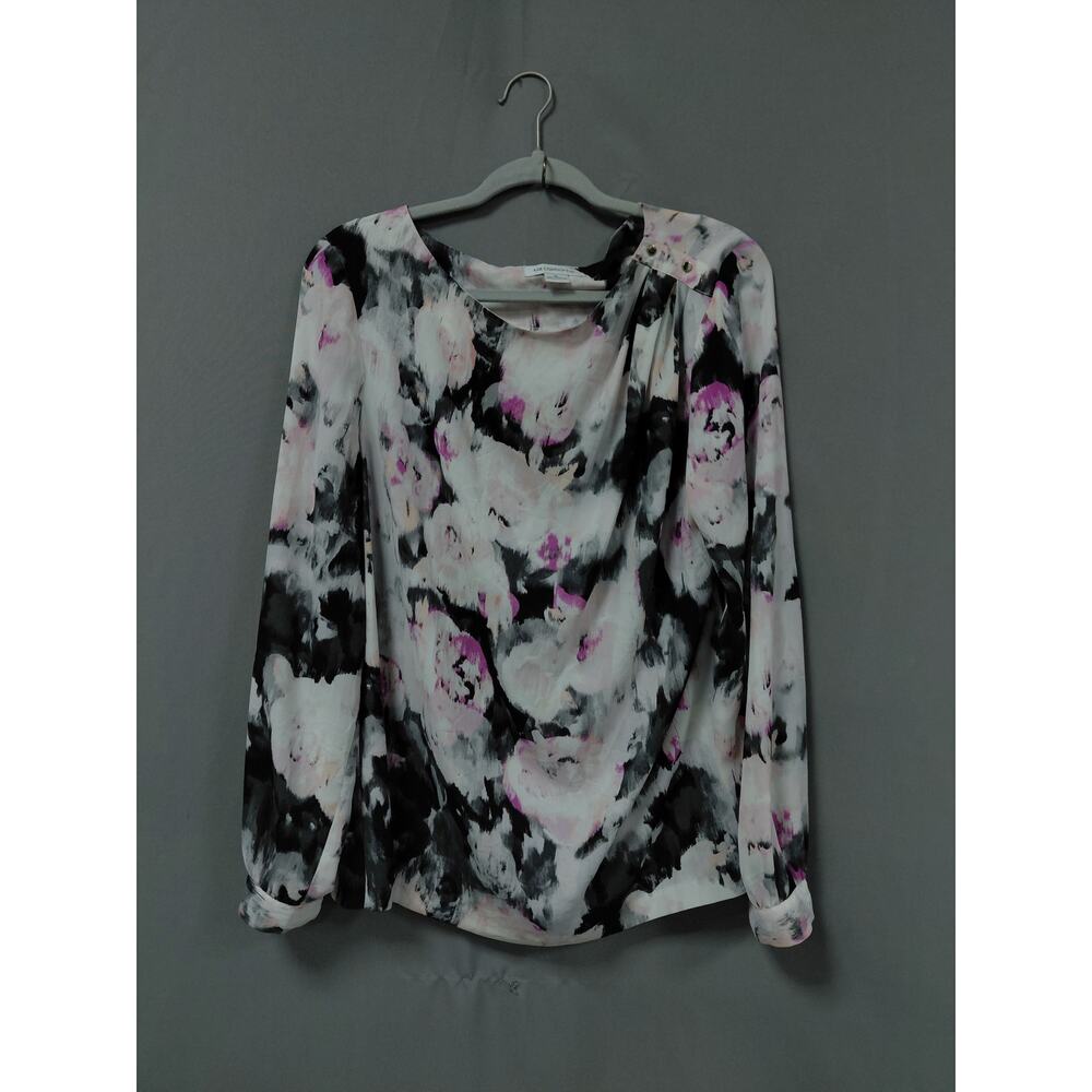 Liz Claiborne Multicolor Floral Crew Neck Chiffon Blouse Women Size XL - Picture 3 of 9